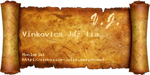 Vinkovics Júlia névjegykártya